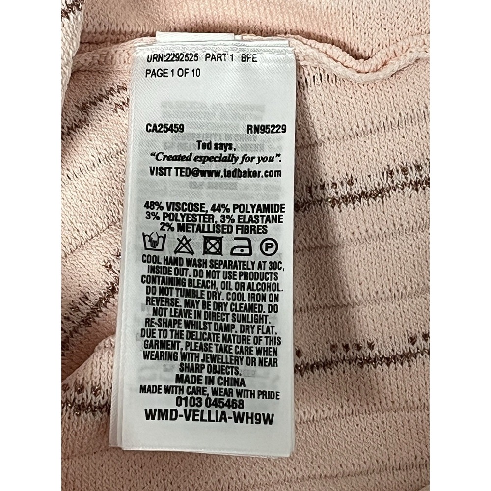NWT Ted Baker Vellia Knit Skater Dress 5 Ballet Pink Rose Gold Interview Brunch - Picture 14 of 15